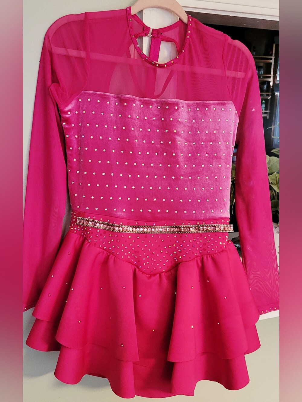 Girls Fuchsia Rhinestone Costume